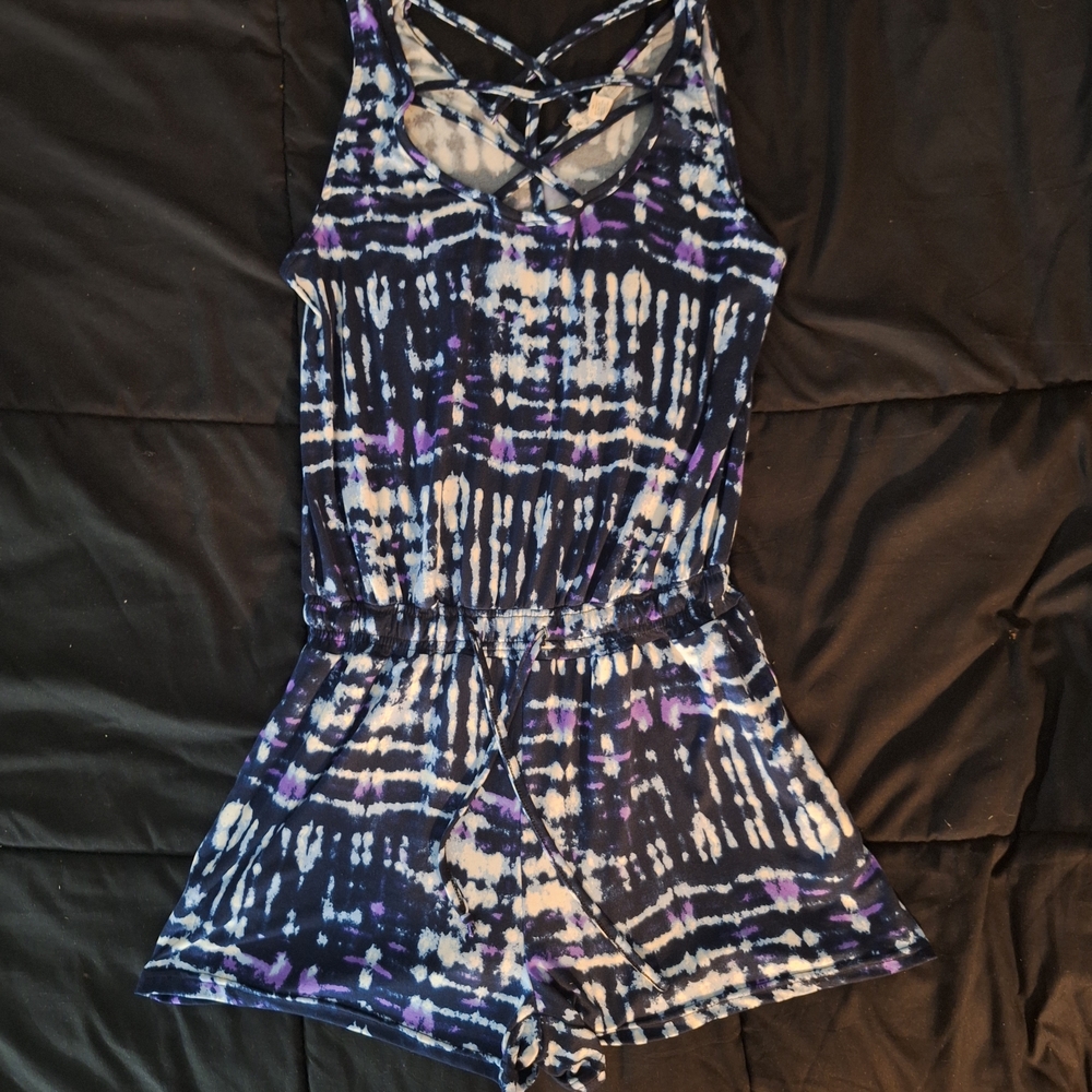 Eye Candy Blue and Purple Tie-Dye Romper